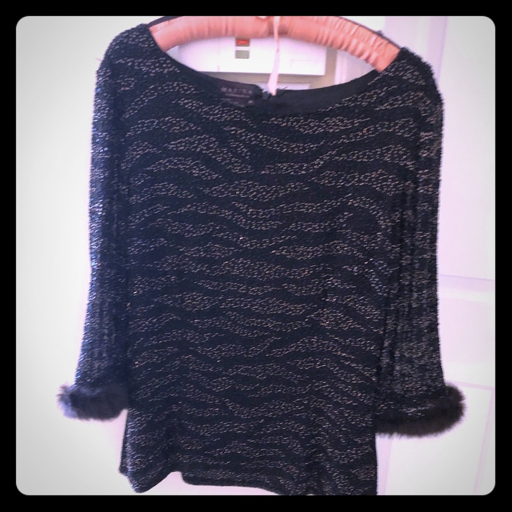 Blk silk marina Bresler dress top